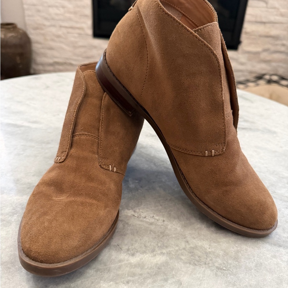 Franco Sarto Brown Suede Ankle Booties